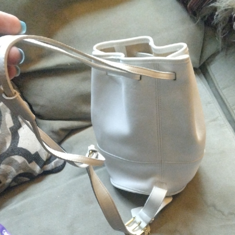 Coach White Leather Drawstring Backpack - image 5